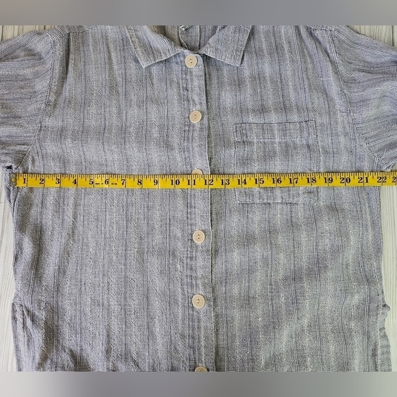 Picante Cotton Two Piece Midi Dress Set with Button Down in Blue and White Sz M - Picture 10 of 12